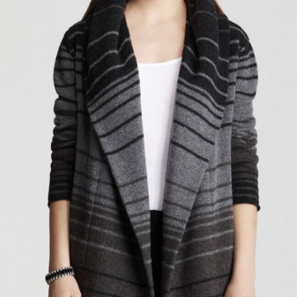 [Vince] Hooded Striped Blanket Sweater Jacket XS - Picture 1 of 10